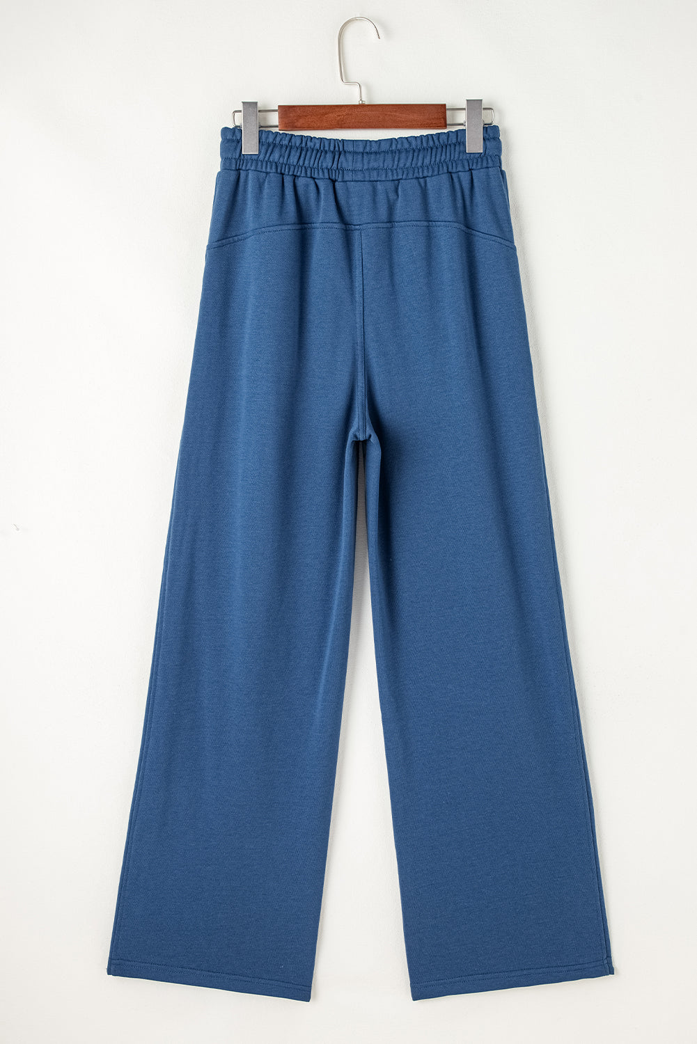 Sail Blue Drawstring High Waist Wide Leg Pocketed Sweatpants-Chaelisa's New Jammies