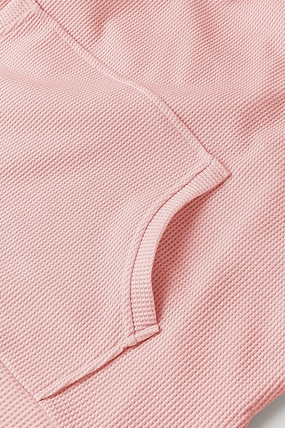 Light Pink Waffle Knit Fleece Lined High Low Oversized Hoodie-Chaelisa's New Jammies