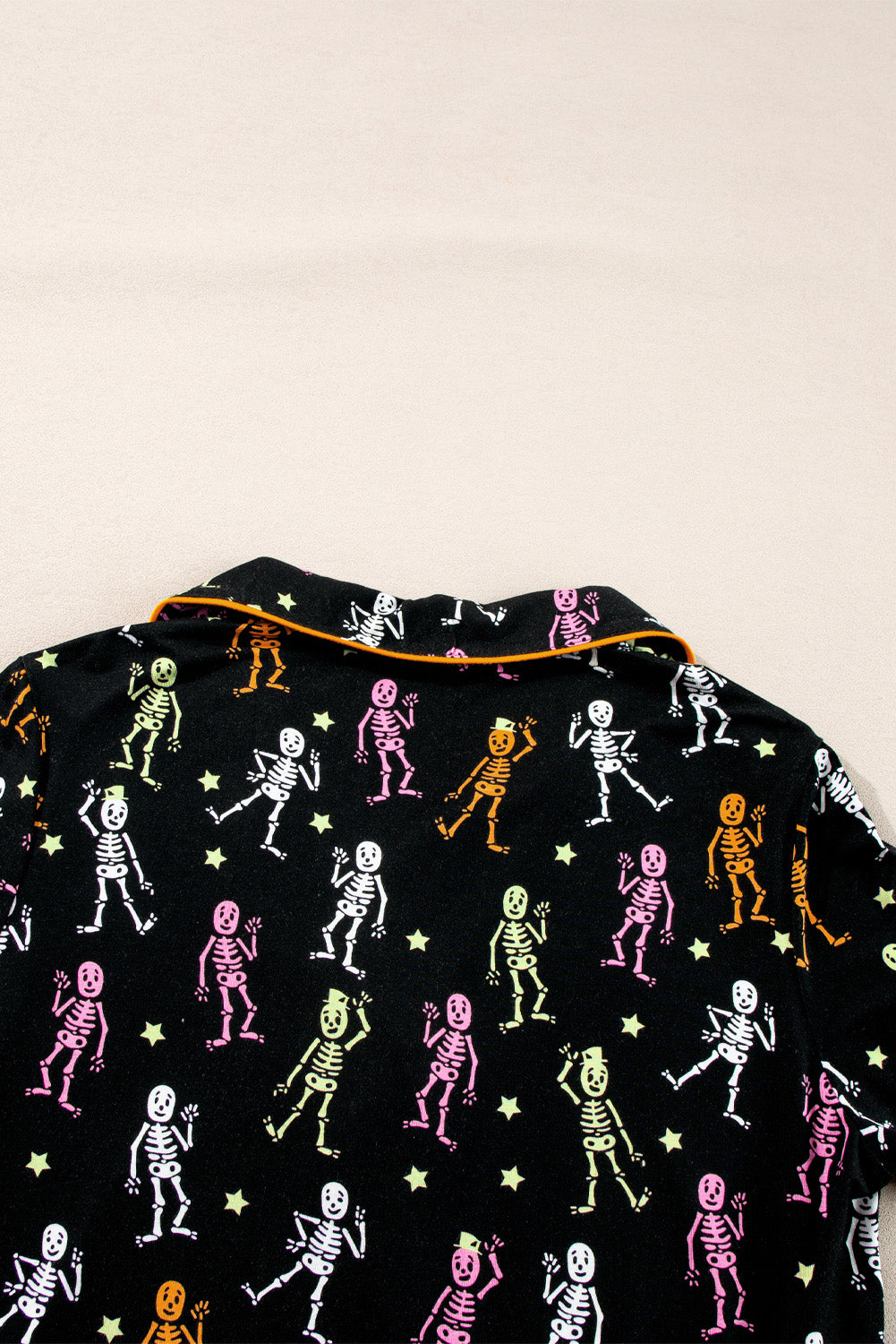 Black Halloween Pattern Short Sleeve Shirt Pajama Set-Chaelisa's New Jammies