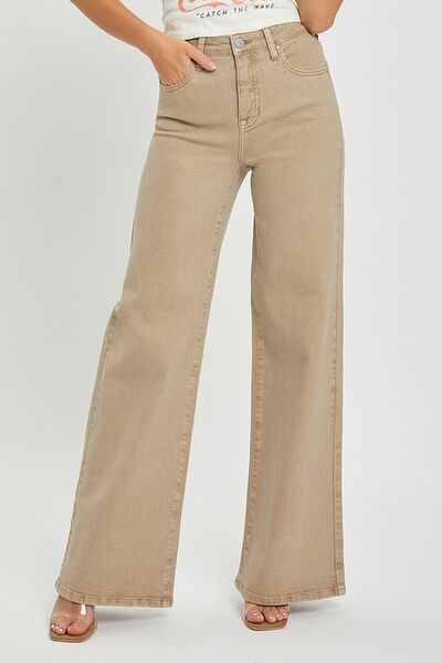RISEN Full Size Tummy Control High Rise Wide Leg Jeans Plus Size-Chaelisa's New Jammies