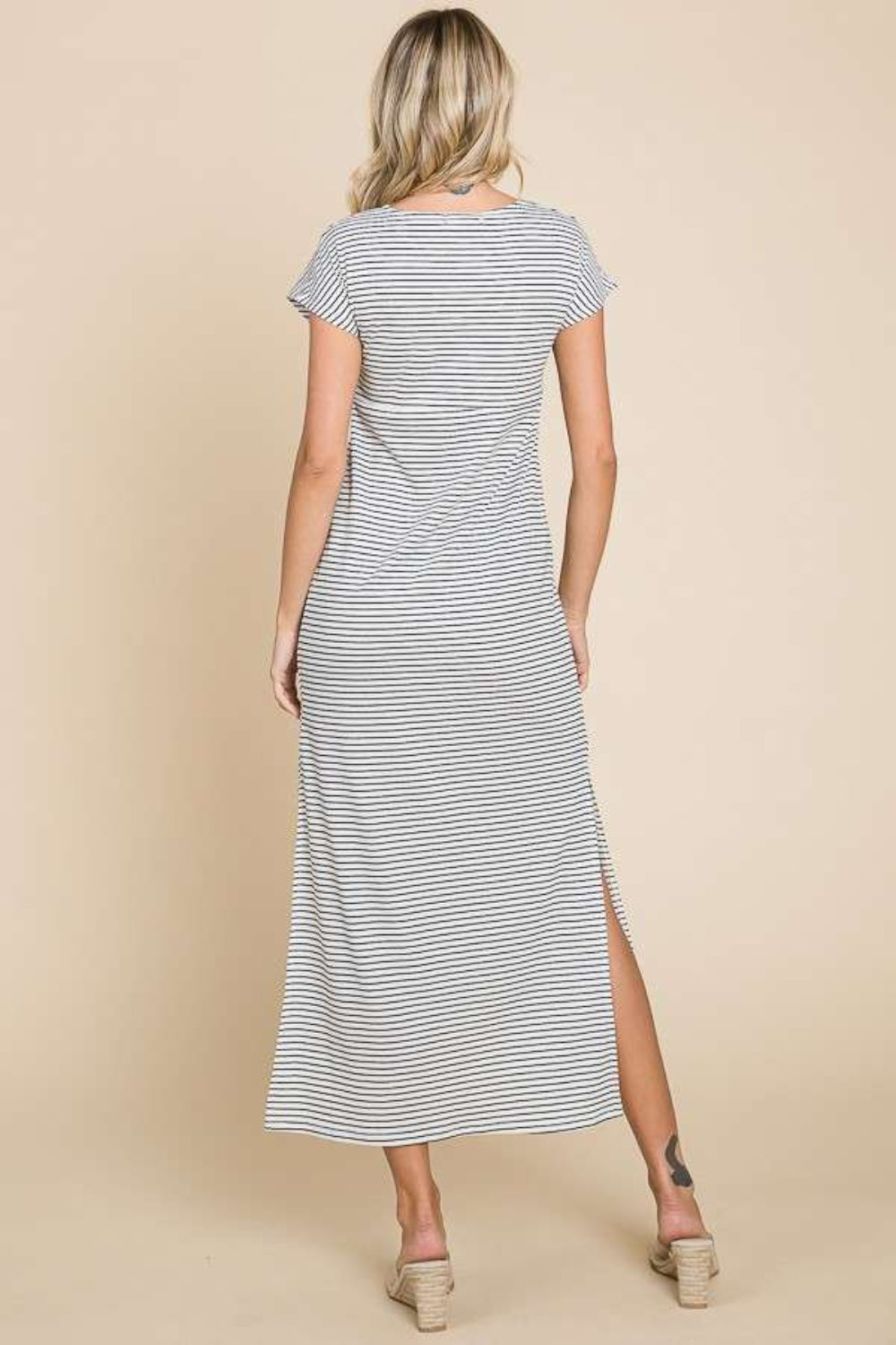 Culture Code Full Size Striped Twisted Detail Dress-Chaelisa's New Jammies