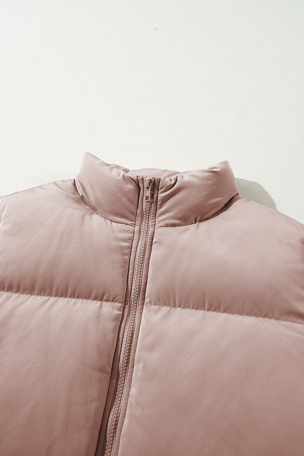 Apricot Pink Full Zipper Quilted Puffer Jacket-Chaelisa's New Jammies
