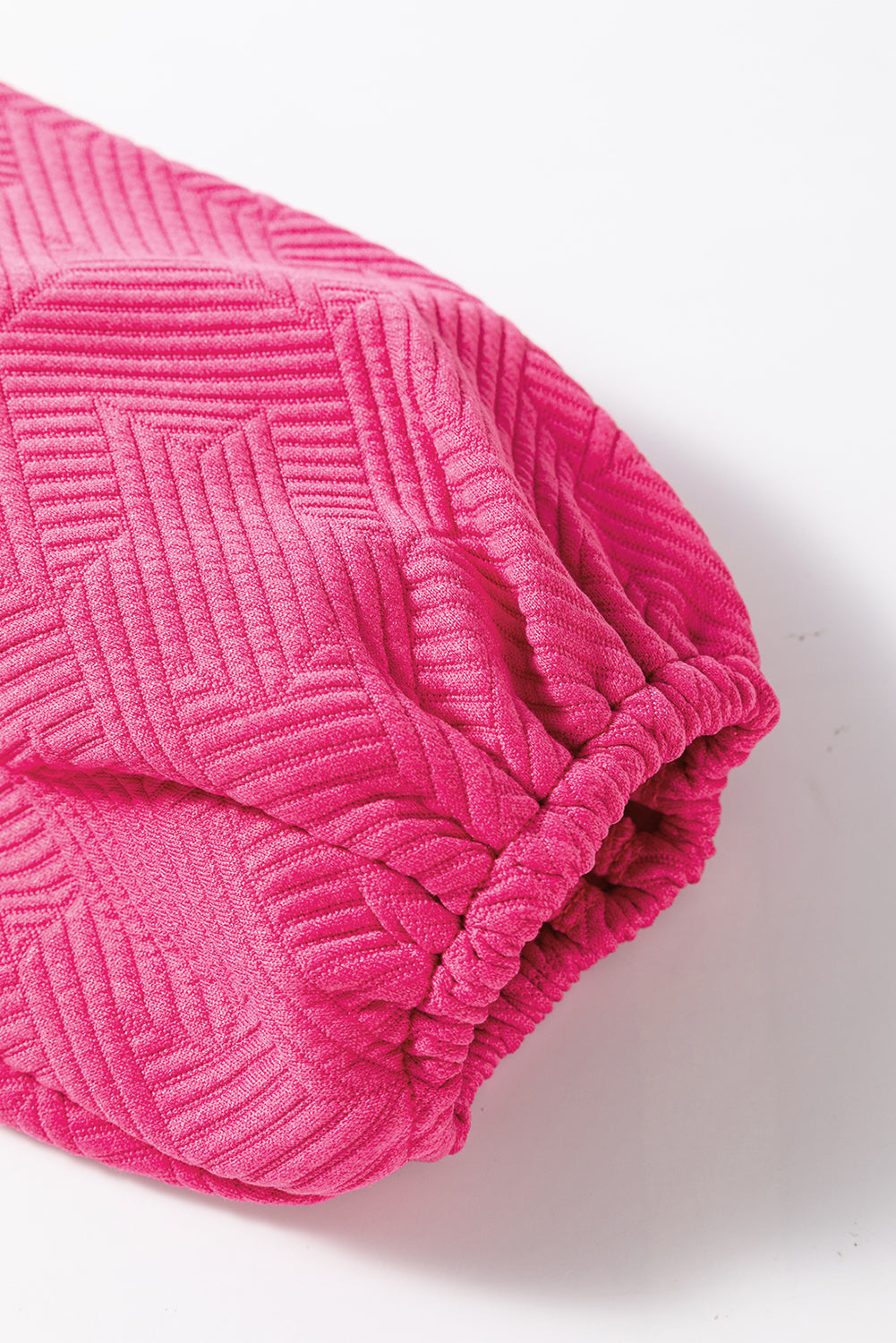 Rose Red Textured Puff Sleeve Top and Pants Set-Chaelisa's New Jammies