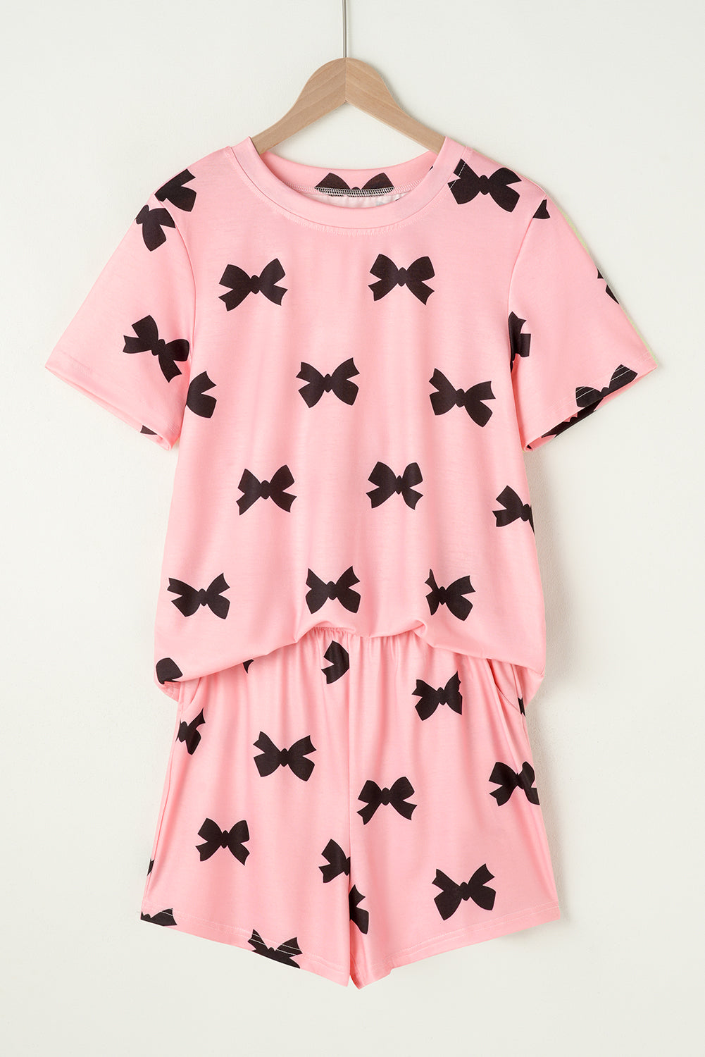 Pink Bow Printed Short 2pcs Lounge Set-Chaelisa's New Jammies