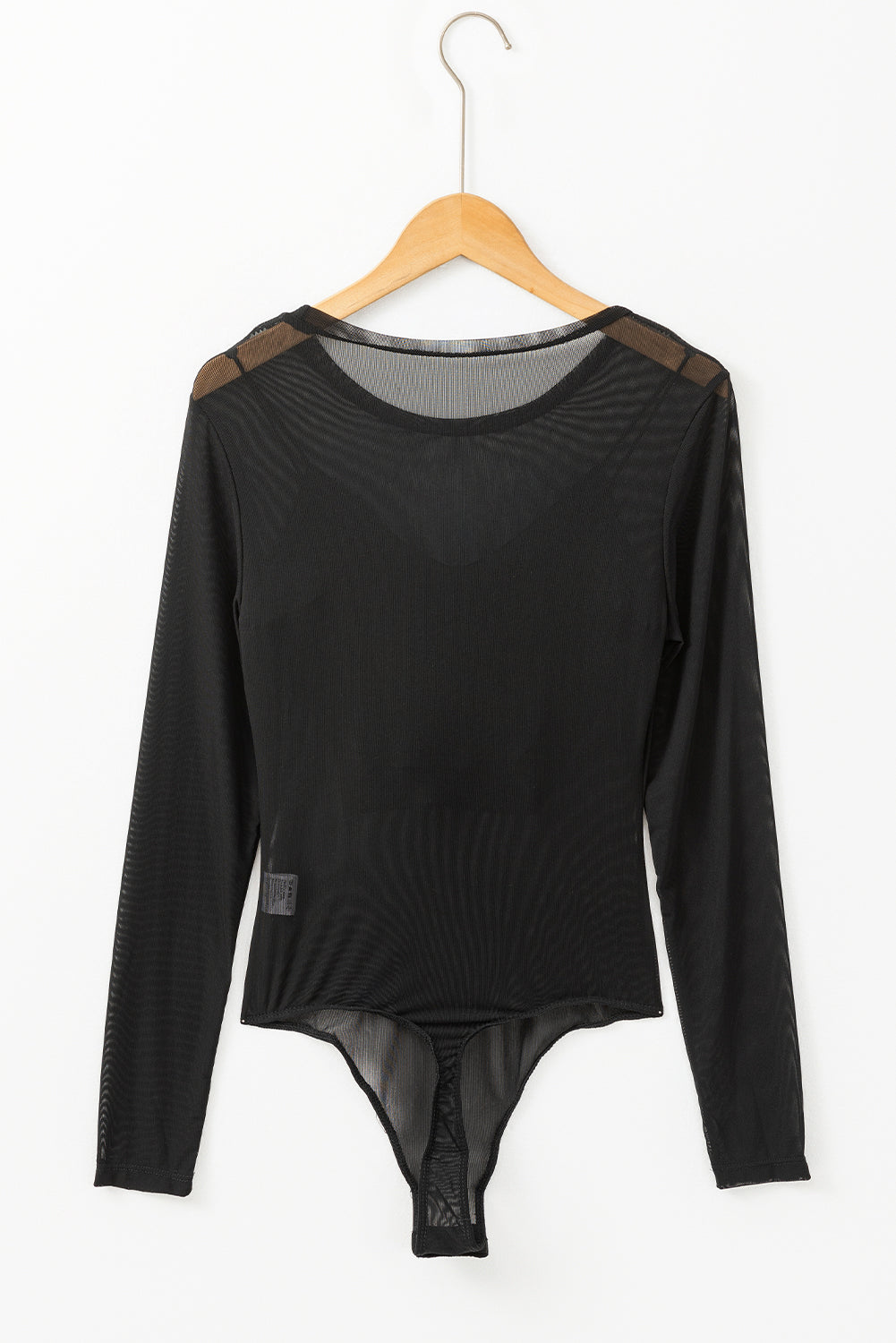 Black Mesh Long Sleeve Slim Fit Bodysuit-Chaelisa's New Jammies
