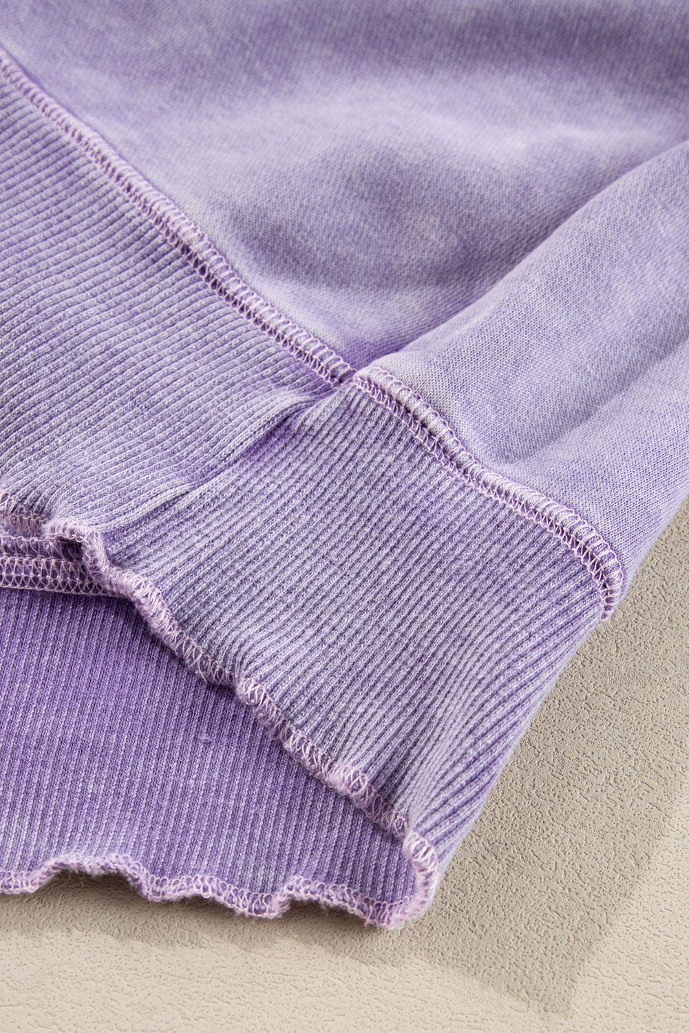 Orchid Petal Solid Waffle Knit Patchwork Raglan Sleeve Sweatshirt-Chaelisa's New Jammies