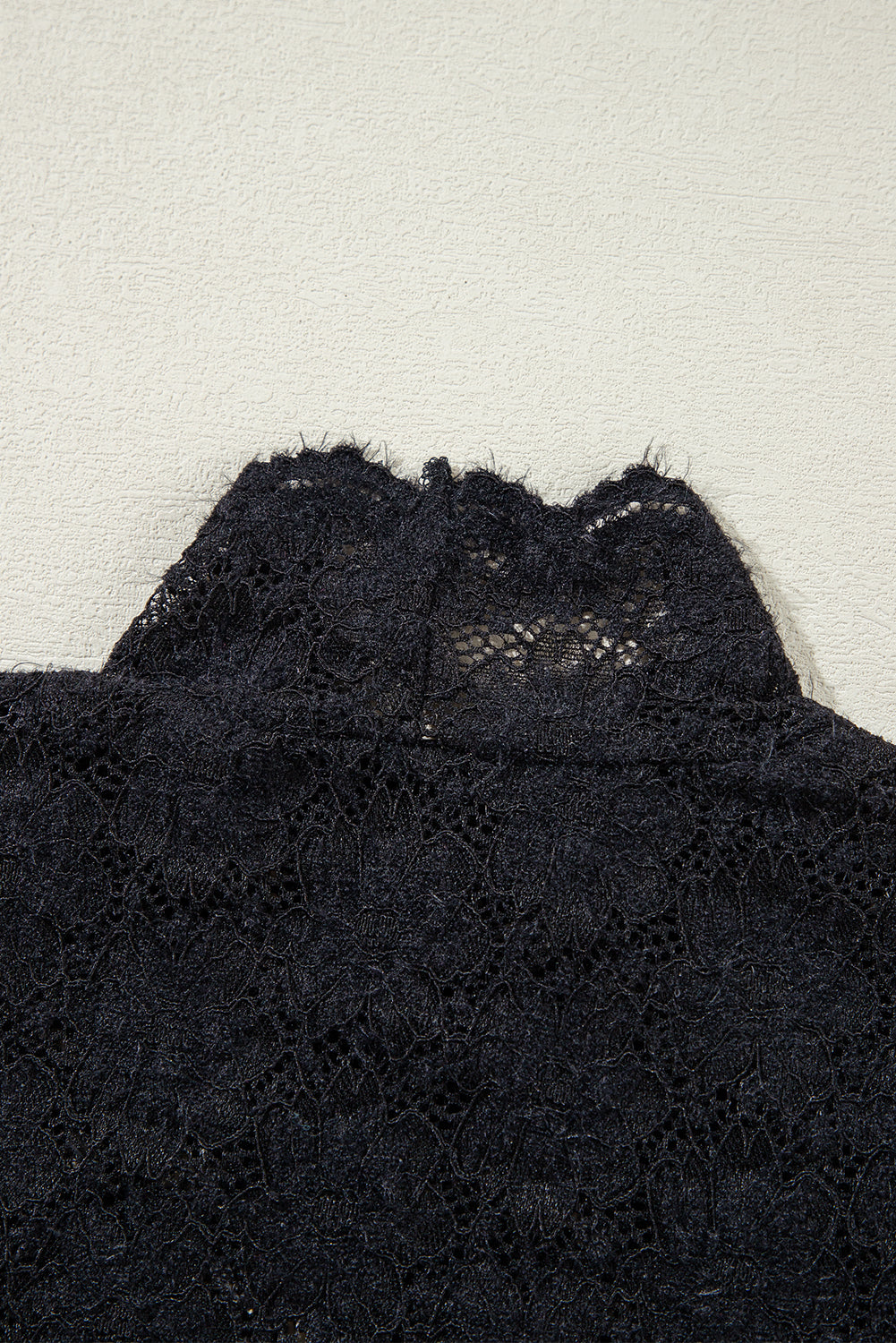 Black Floral Lace High Neck Long Sleeve Top-Chaelisa's New Jammies