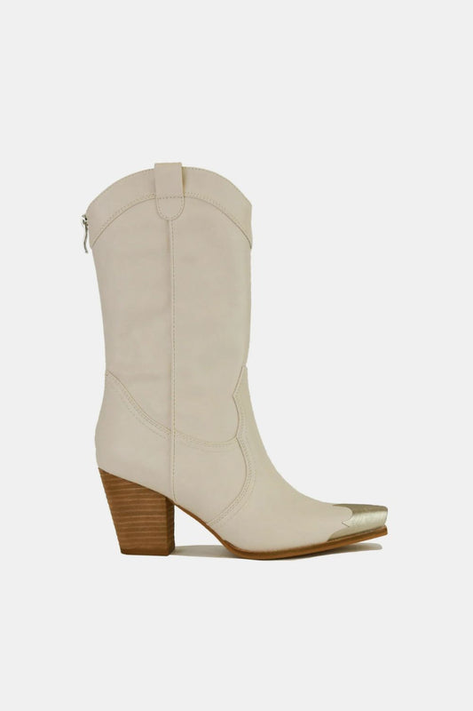 Beast Fashion Metal-Toe Block Heel Ankle Boots-Chaelisa's New Jammies