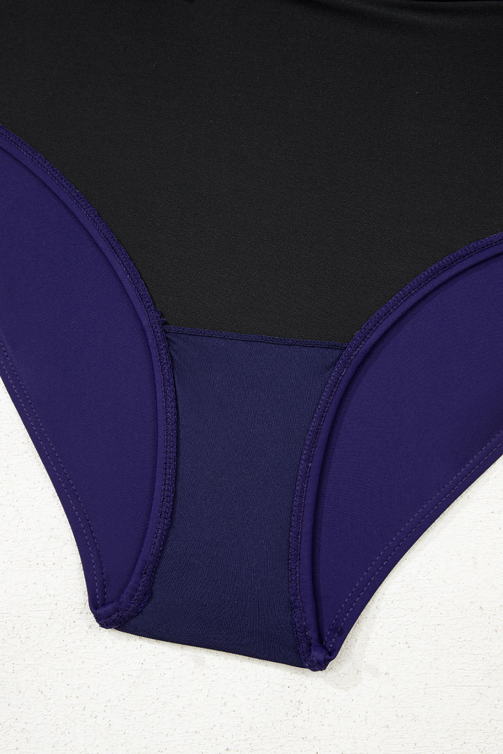 Navy Blue Adjustable Straps Cutout Ruched Knot Slit One Piece Swim Dress