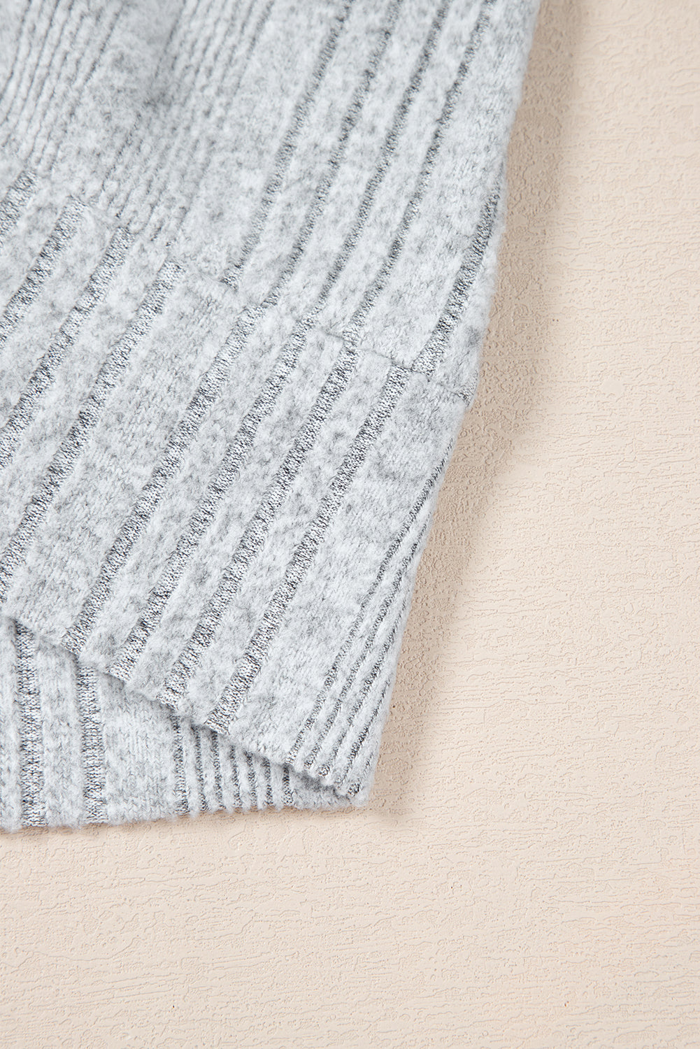 Light Grey Textured Crossover Backless Knit Long Sleeve Top-Chaelisa's New Jammies