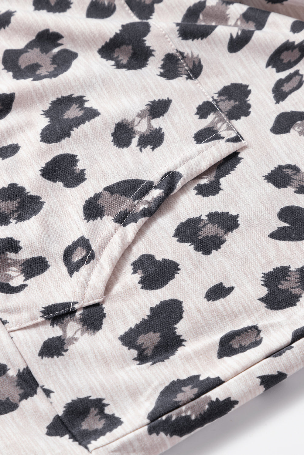 Khaki Leopard Print Drawstring Hoodie and Skinny Pants Pajama Set-Chaelisa's New Jammies