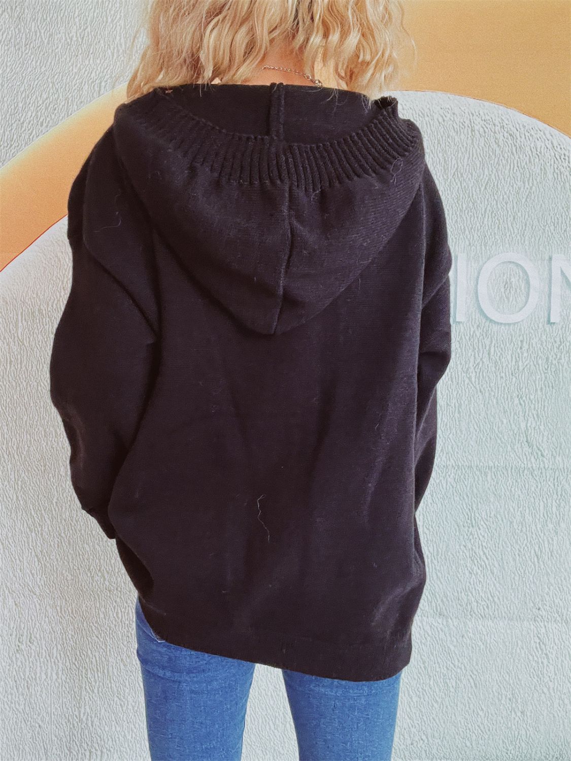 Dropped Shoulder Long Sleeve Hooded Cardigan-Chaelisa's New Jammies