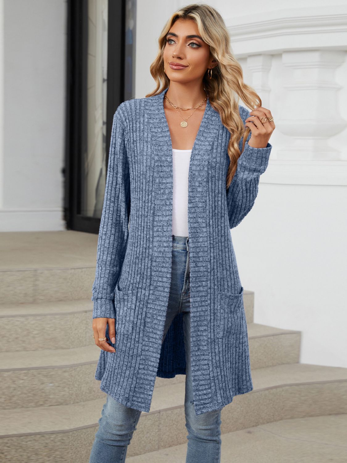 Open Front Long Sleeve Cardigan-Chaelisa's New Jammies