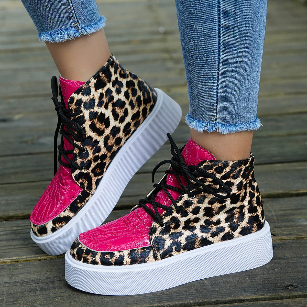 PU Leather Leopard Platform Sneakers-Chaelisa's New Jammies