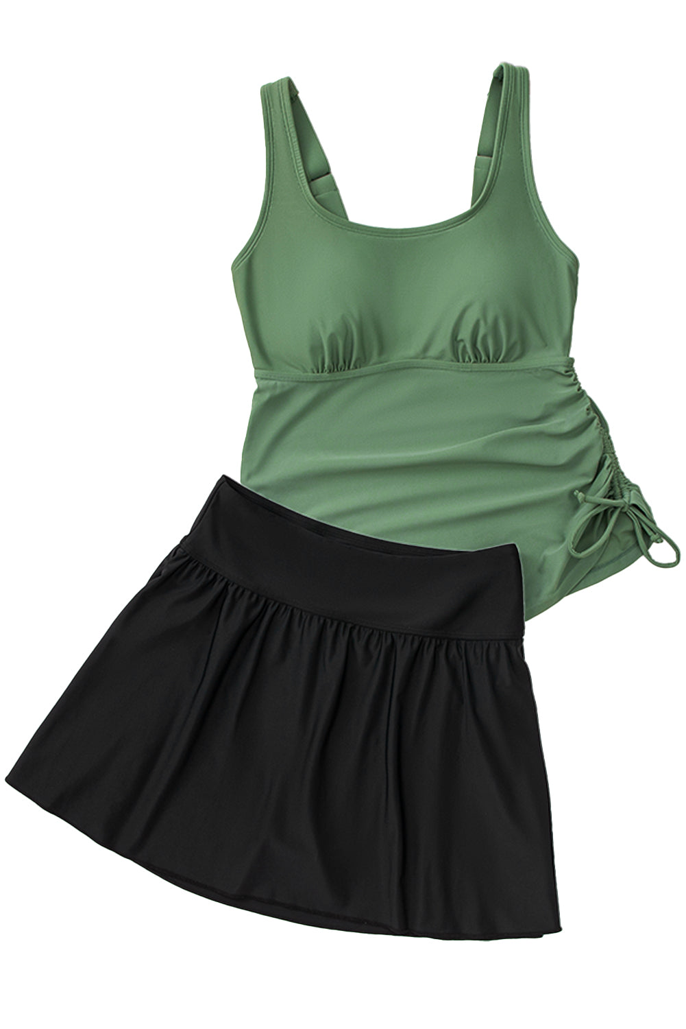 Mist Green Scoop Neck Adjustable Tankini and Matching Skort Bathing Suit-Chaelisa's New Jammies