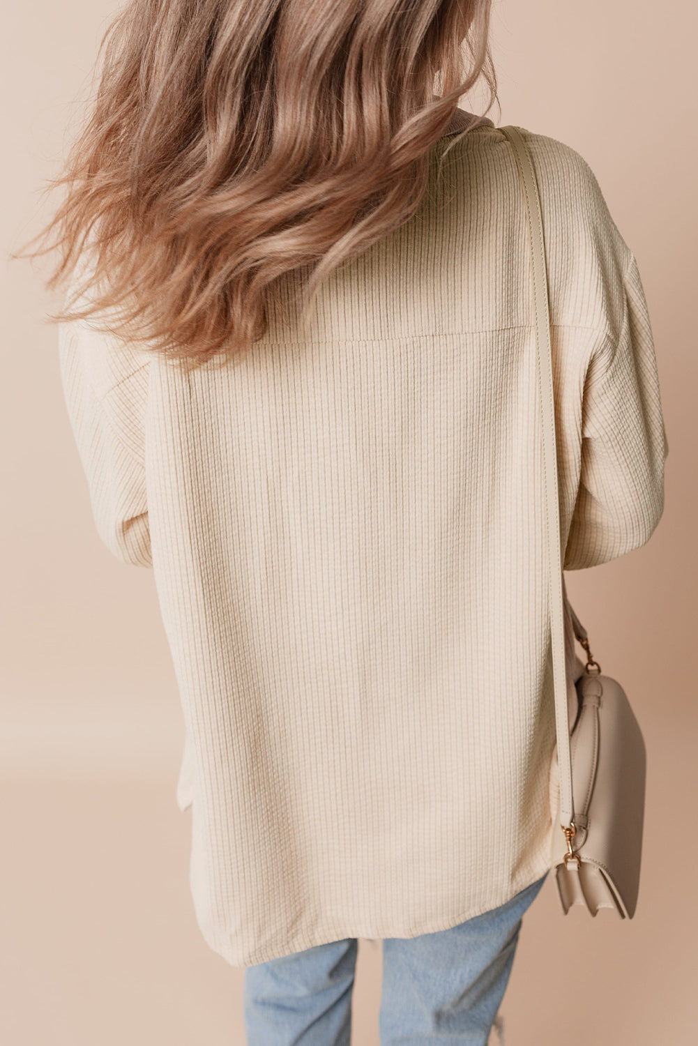 Oatmeal Corduroy Flap Pocket Button Up Shacket-Chaelisa's New Jammies