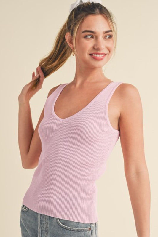 Aemi + Co Ribbed Wide Strap Knit Tank-Chaelisa's New Jammies