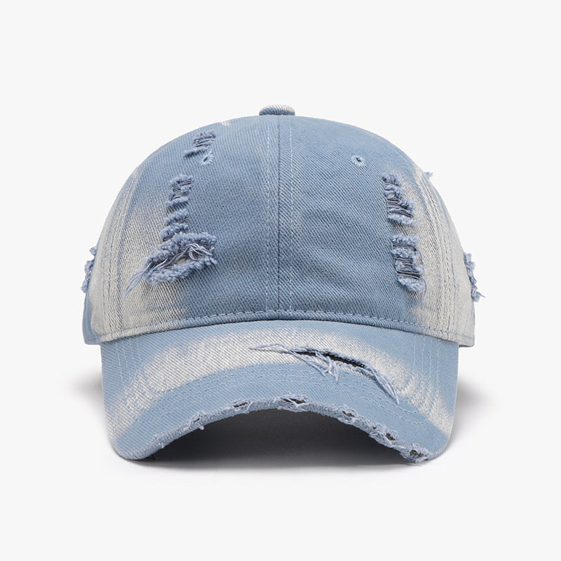 Distressed Adjustable Cotton Baseball Cap-Chaelisa's New Jammies