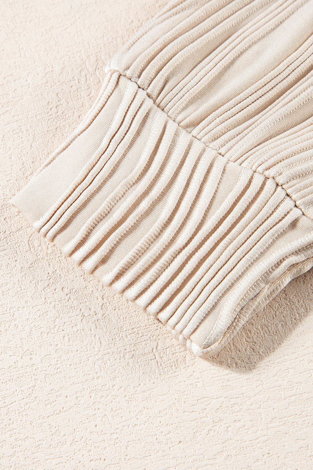 Apricot Textured Wavy Round Neck Long Sleeve Top-Chaelisa's New Jammies
