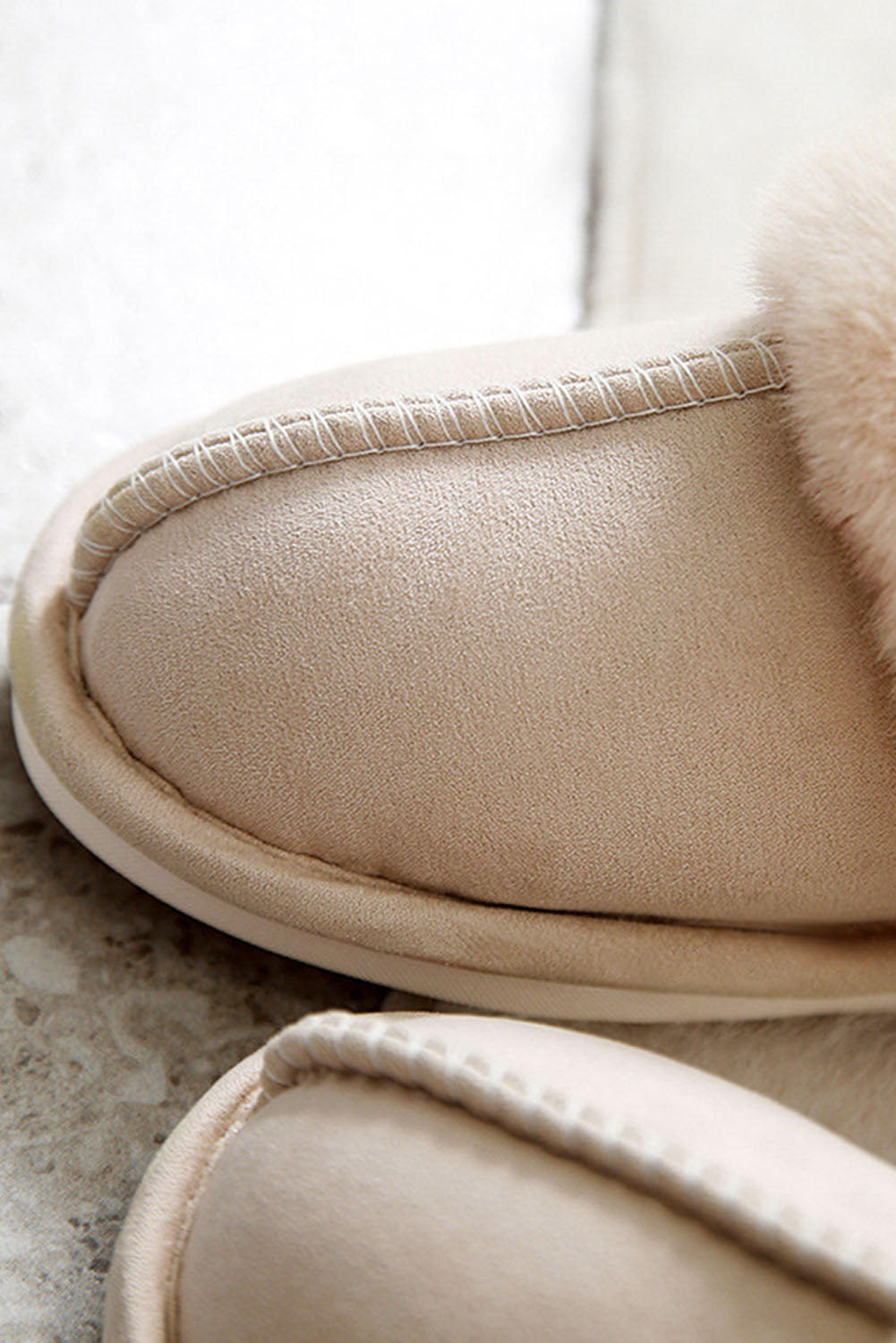 Khaki Cut and Sew Faux Suede Plush Lined Slippers-Chaelisa's New Jammies