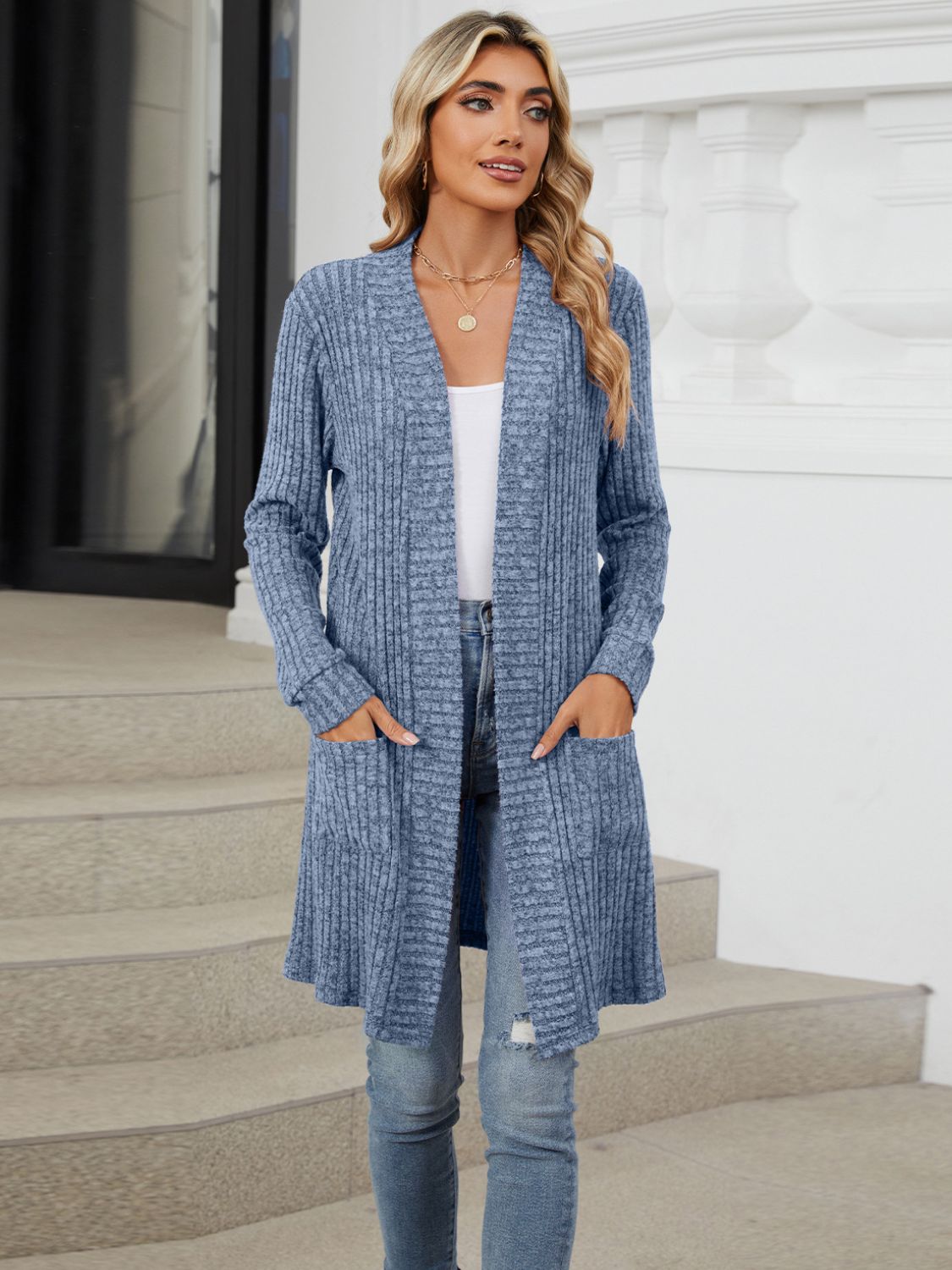 Open Front Long Sleeve Cardigan-Chaelisa's New Jammies