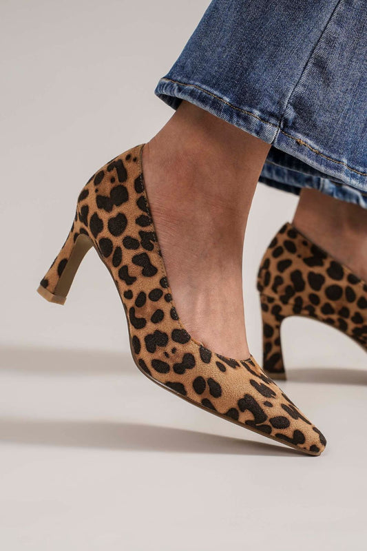 Beast Fashion Faux Suede Leopard Point Toe Pumps-Chaelisa's New Jammies