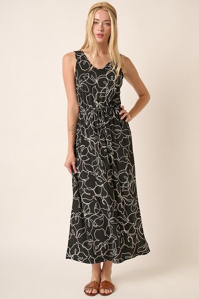 Mittoshop Side Slit Flower Print V-Neck Sleeveless Dress-Chaelisa's New Jammies