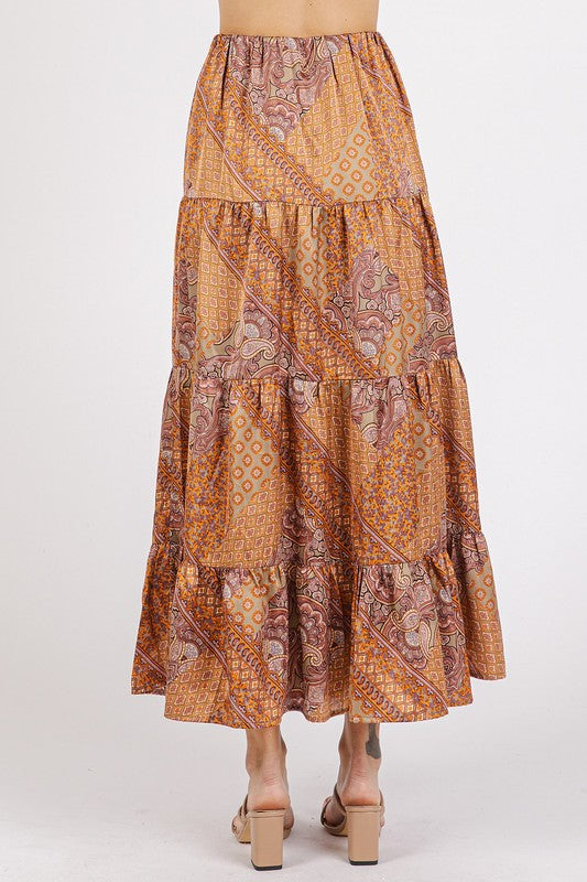 Mittoshop Paisley Patchwork Print Satin Maxi Skirt-Chaelisa's New Jammies