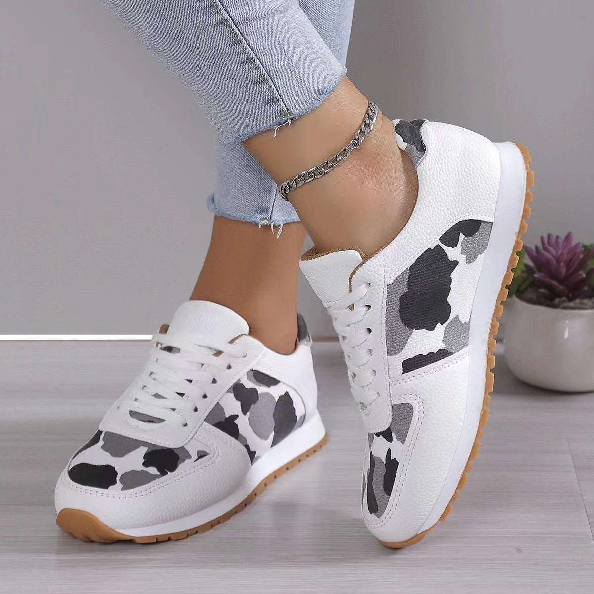 Tied Printed PU Leather Athletic-Chaelisa's New Jammies
