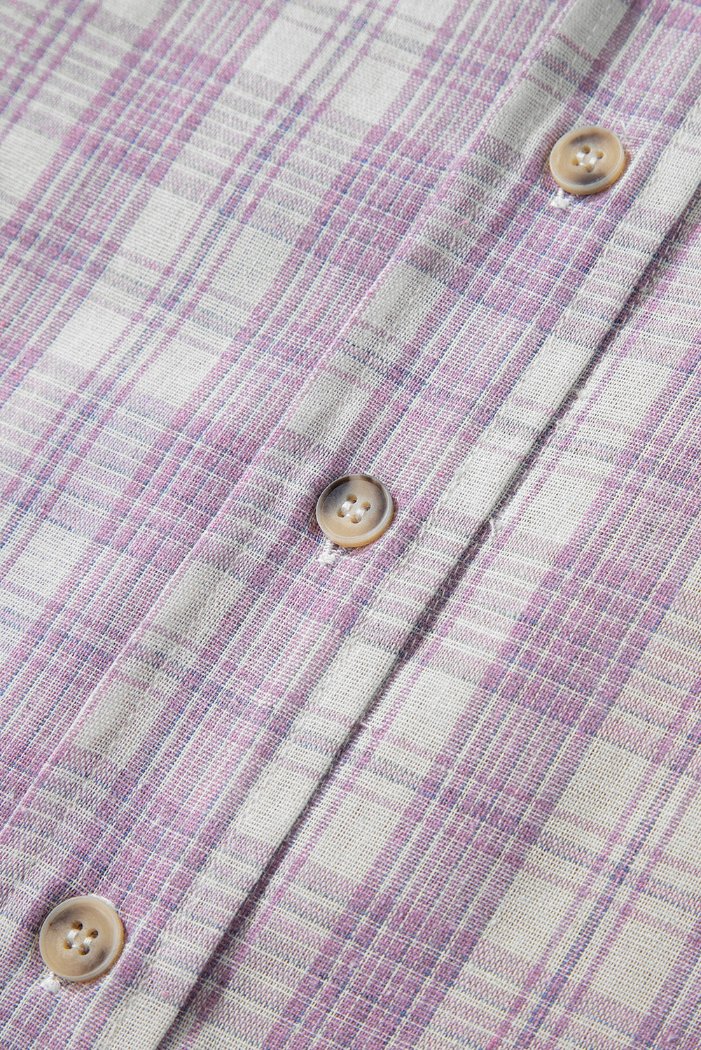 Pink Checkered Print Loose Fit Buttoned Hooded Shacket-Chaelisa's New Jammies