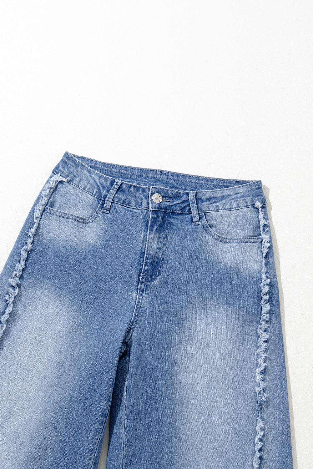 Beau Blue Vintage Stitching Raw Hem Flared Jeans-Chaelisa's New Jammies