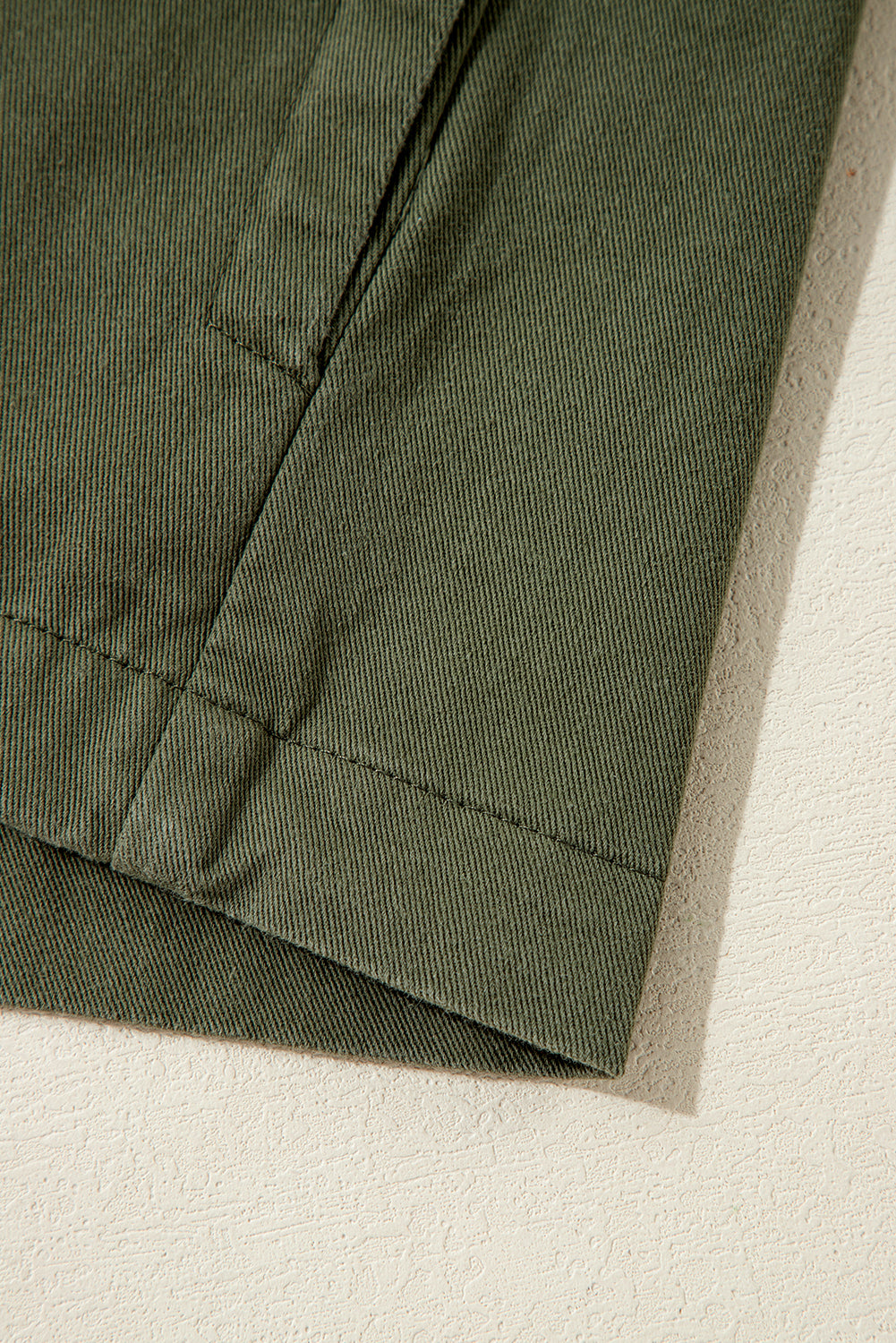 Moss Green Snap Button Zipper Tight Waist Collared Jacket-Chaelisa's New Jammies