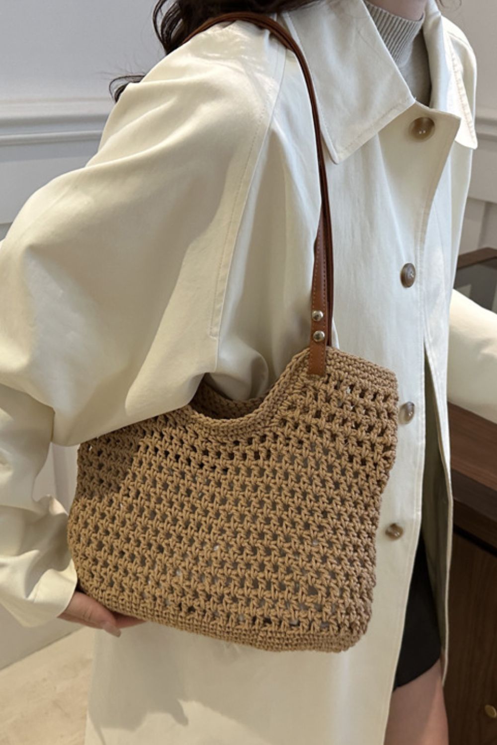 Openwork Woven Tote Bag-Chaelisa's New Jammies