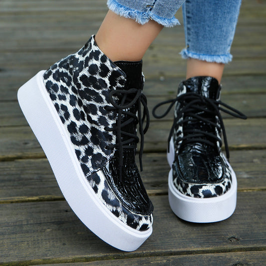 PU Leather Leopard Platform Sneakers-Chaelisa's New Jammies
