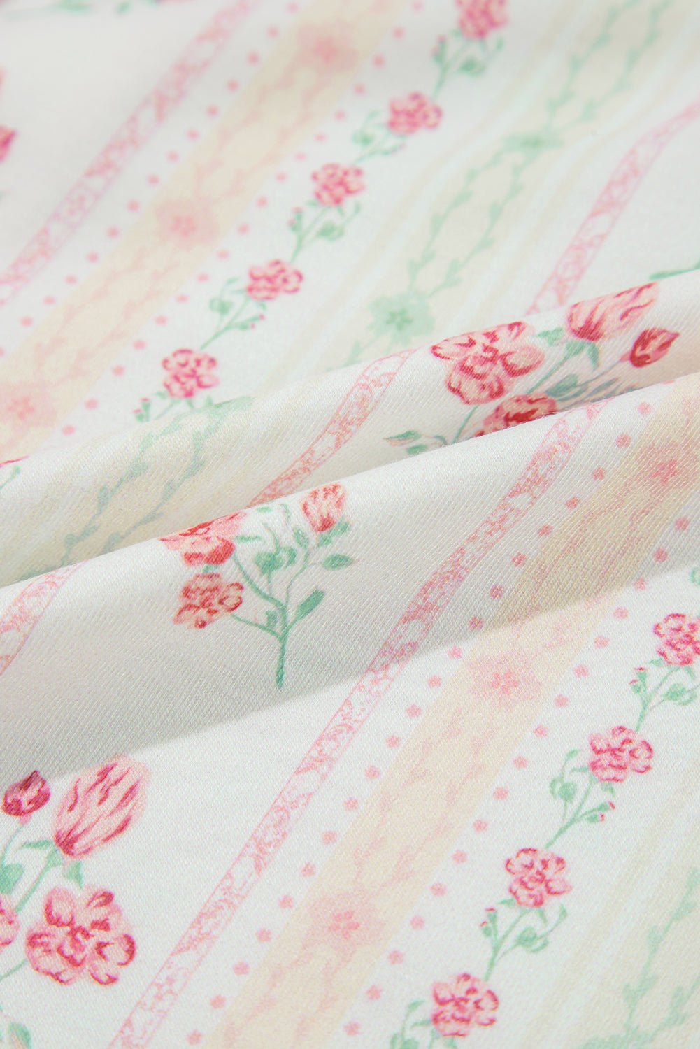 Beige Floral Print Contrast Pipping Short Pajamas Set-Chaelisa's New Jammies