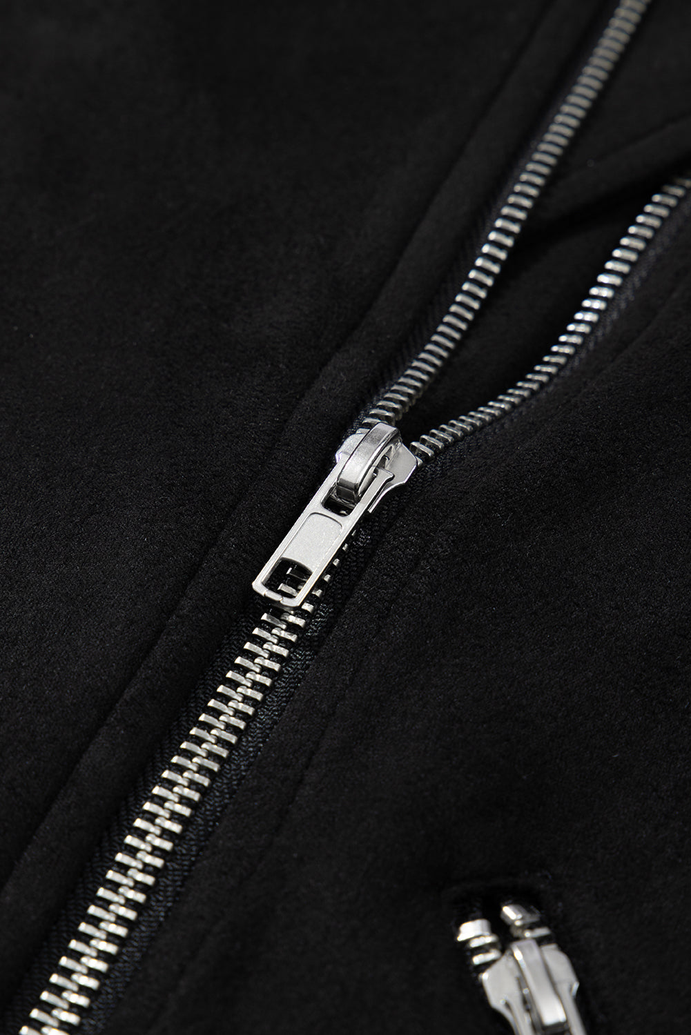 Black Asymmetric Zipper Belted Hem Jacket-Chaelisa's New Jammies