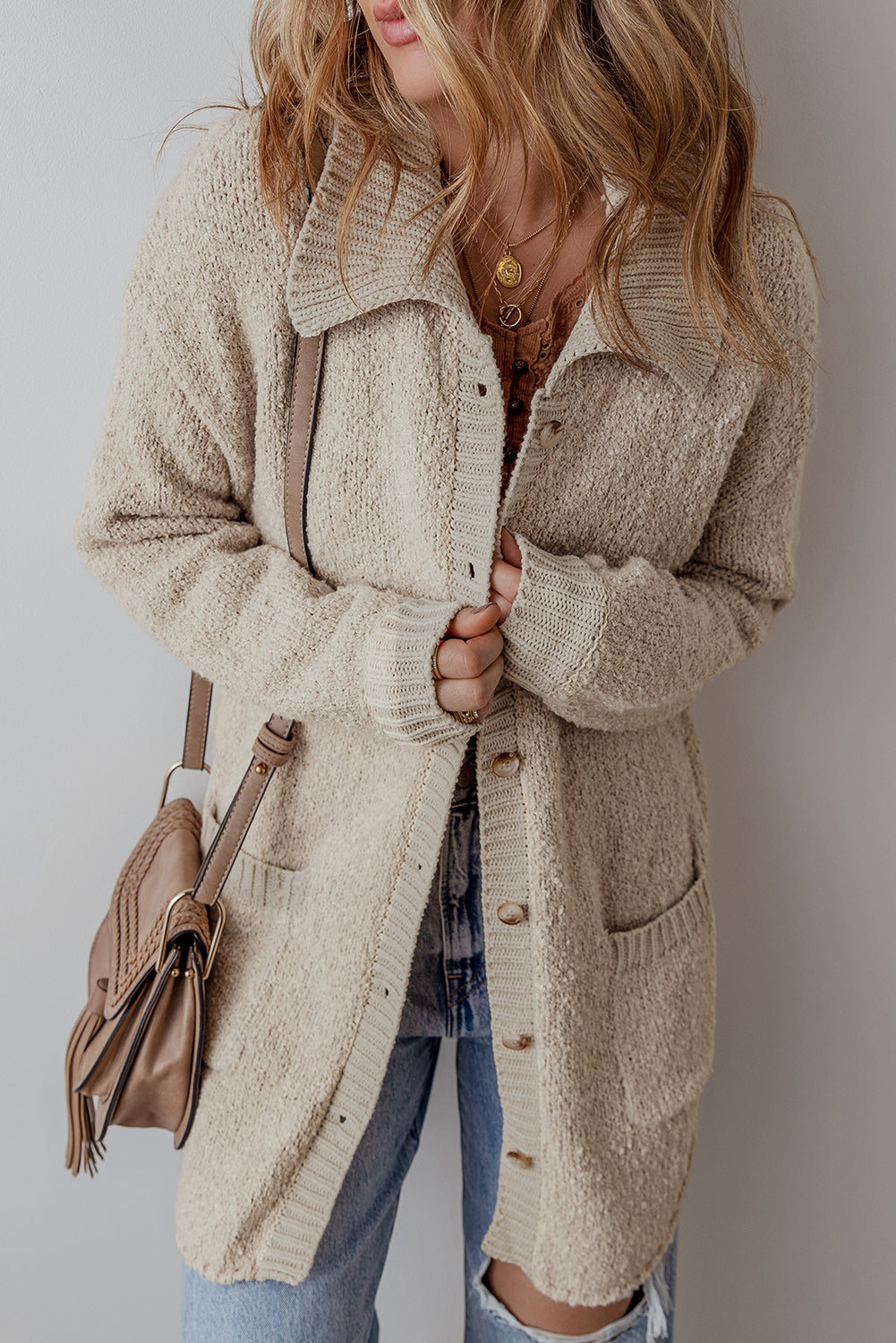 Jet Stream Collared Drop Shoulder Button Up Cardigan with Pocket-Chaelisa's New Jammies