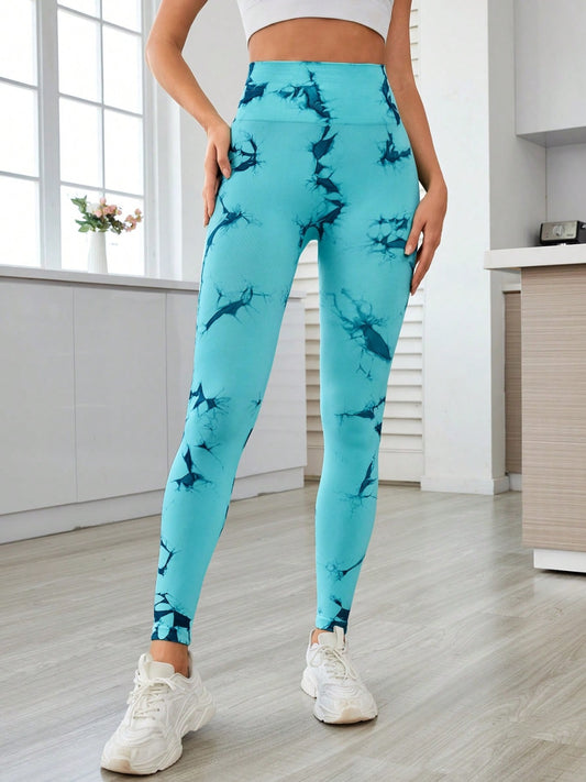 Printed High Waist Active Leggings-Chaelisa's New Jammies