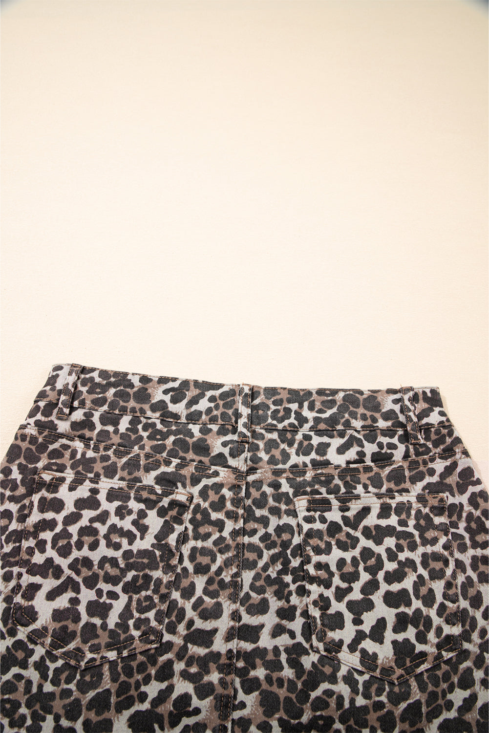 Khaki Leopard Denim Mini Skirt-Chaelisa's New Jammies