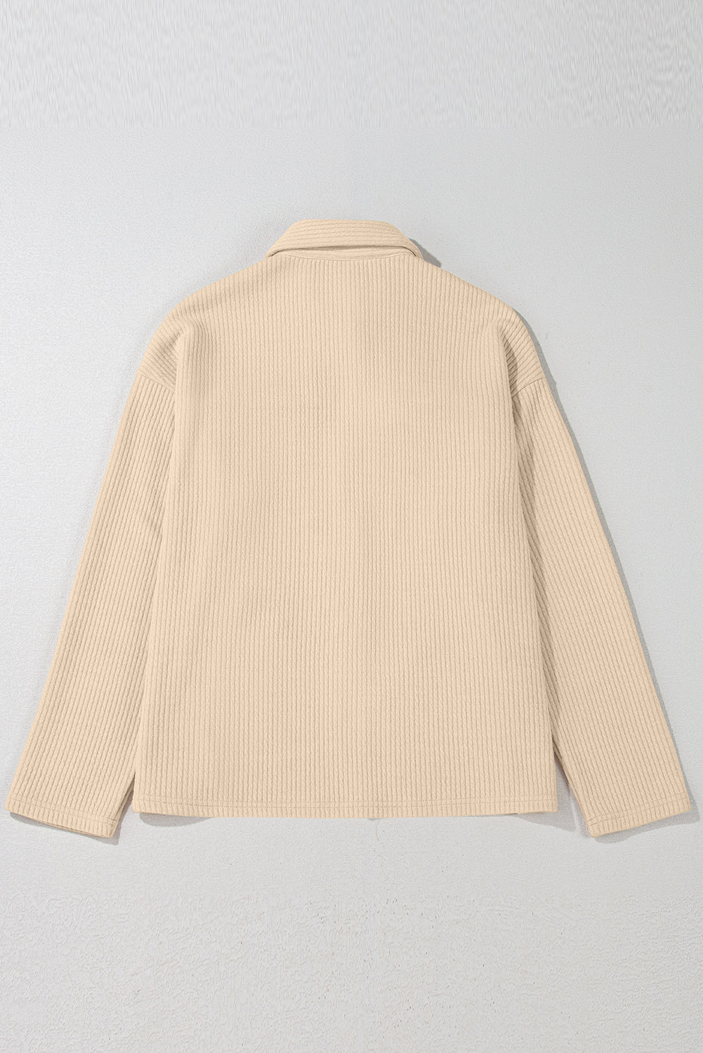 Apricot Solid Color Corduroy Buttoned Long Sleeve Shacket-Chaelisa's New Jammies