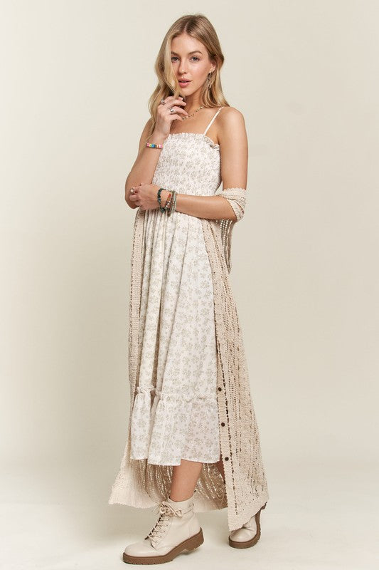 ADORA Smocked Floral Ruffled Hem Cami Dress-Chaelisa's New Jammies