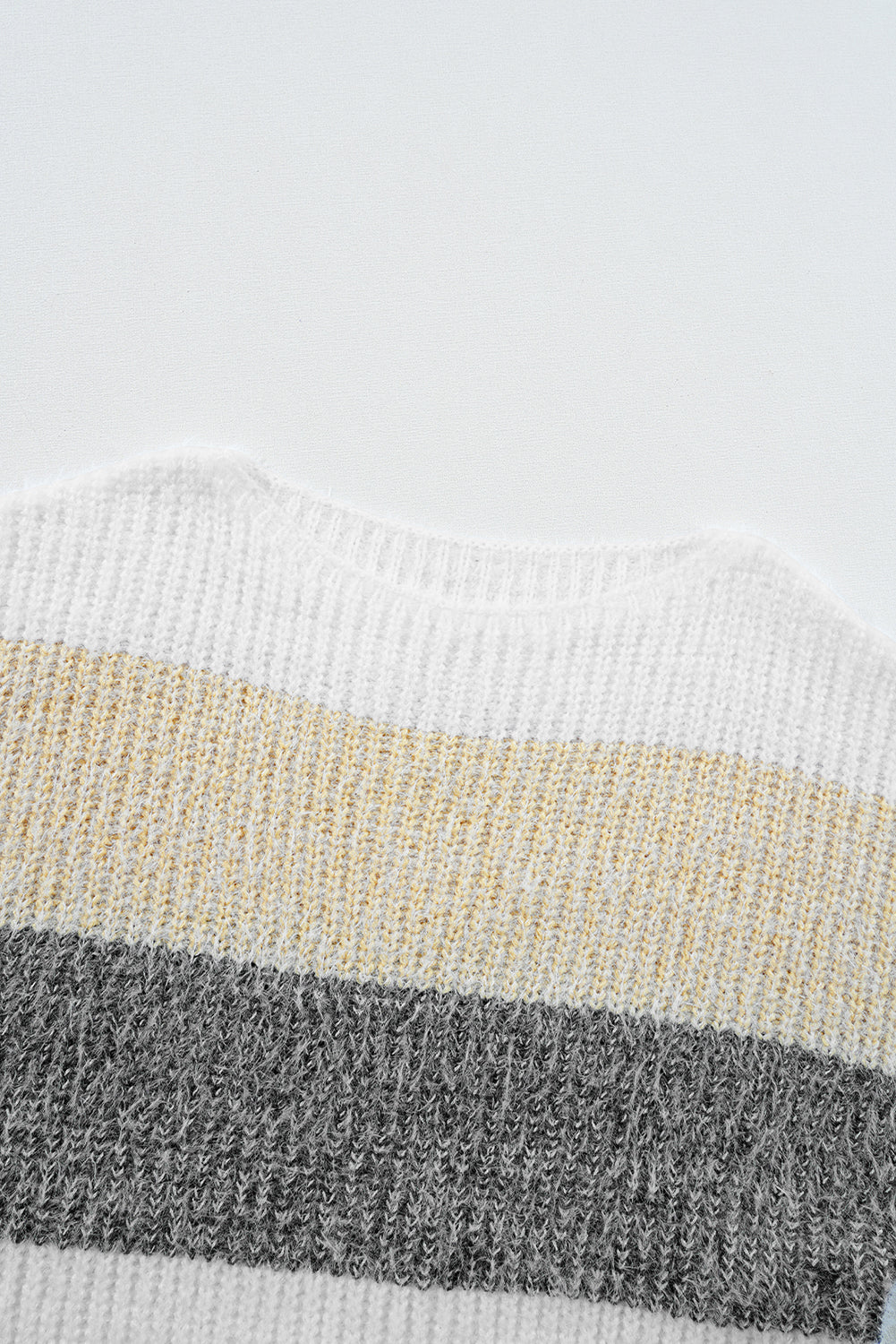 Gray Stripe Colorblock Bubble Sleeve Drop Shoulder Sweater Dress-Chaelisa's New Jammies