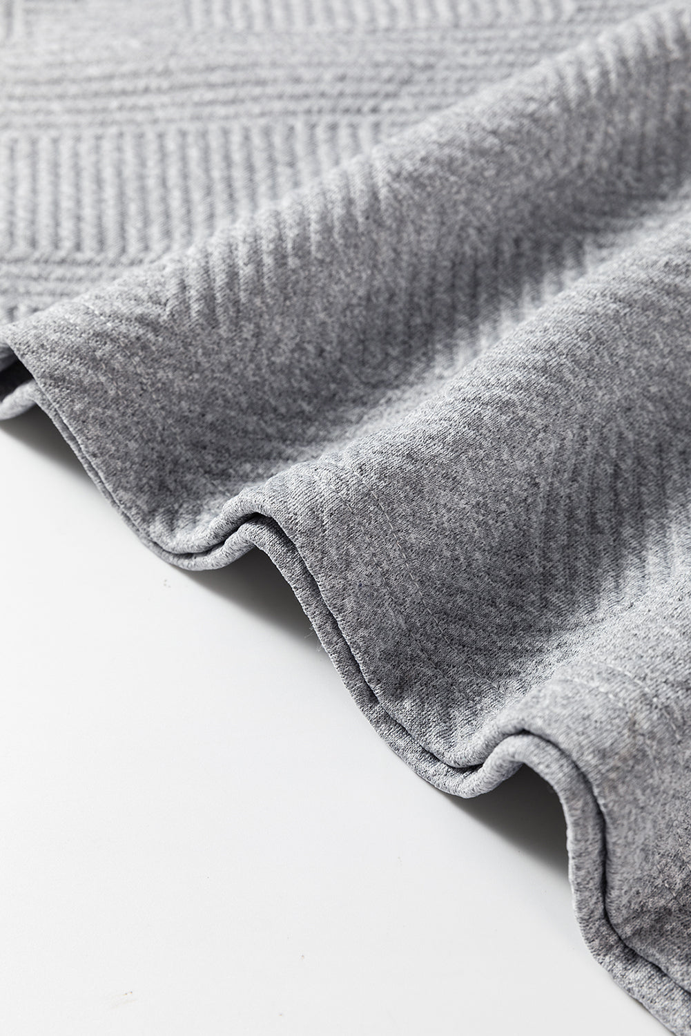 Gray Solid Color Textured Long Sleeve Shift Dress-Chaelisa's New Jammies