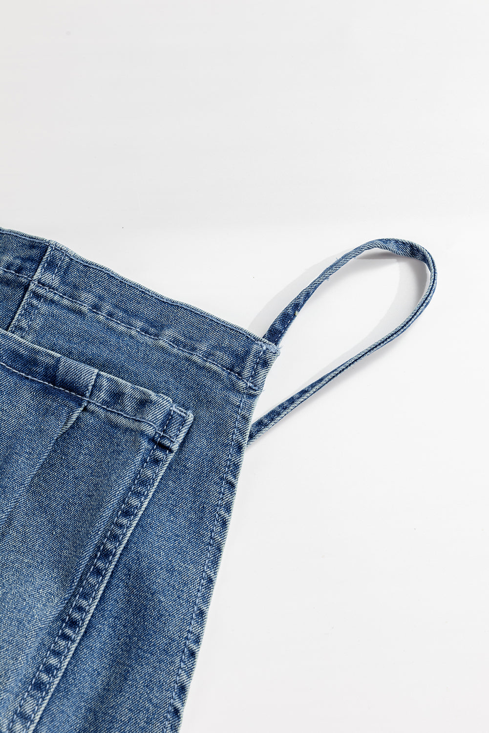 Dusk Blue Adjustable Tie Straps Cropped Wide Leg Denim Overalls-Chaelisa's New Jammies