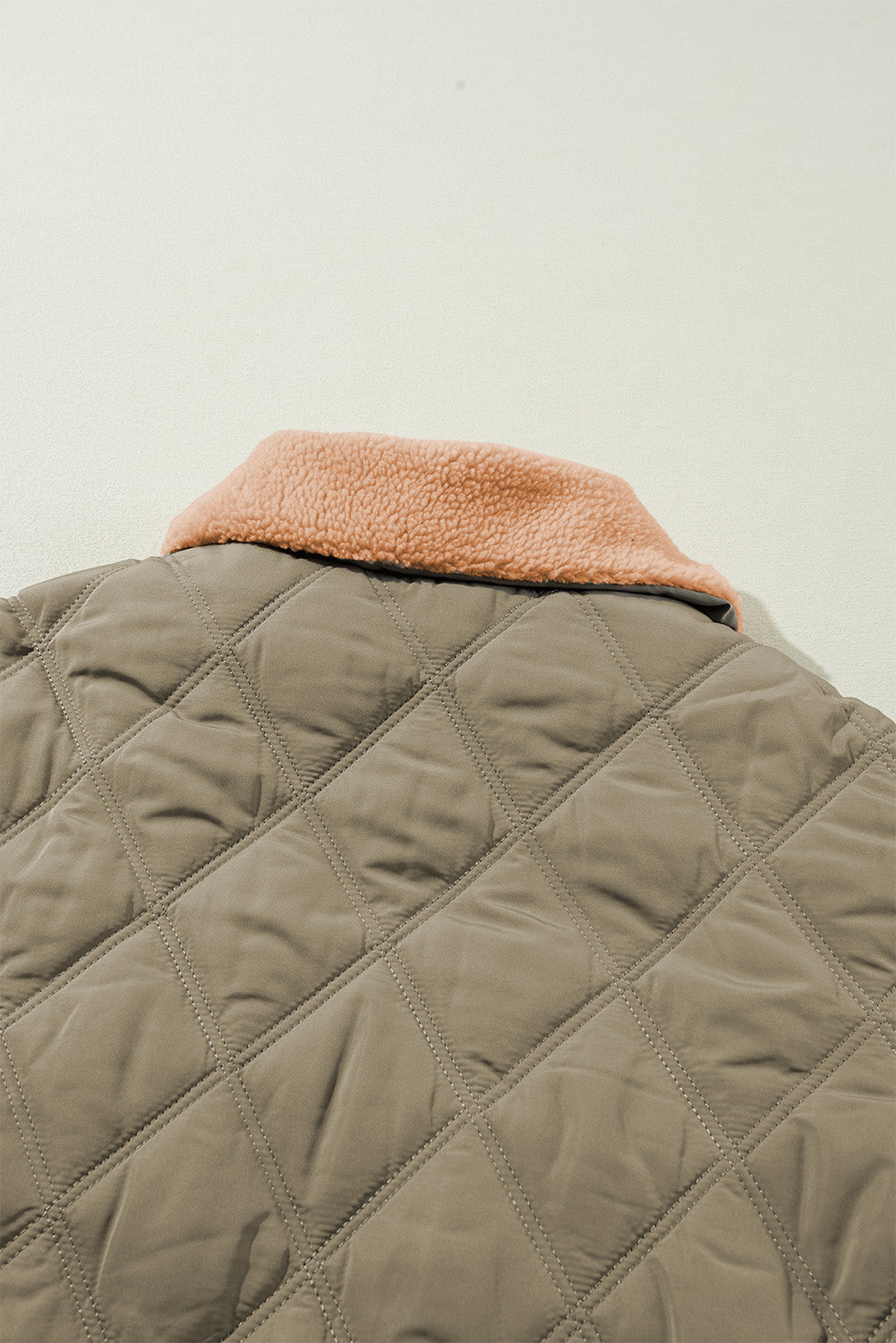 Jungle Green Teddy Collar Flap Pockets Quilted Puffer Jacket-Chaelisa's New Jammies