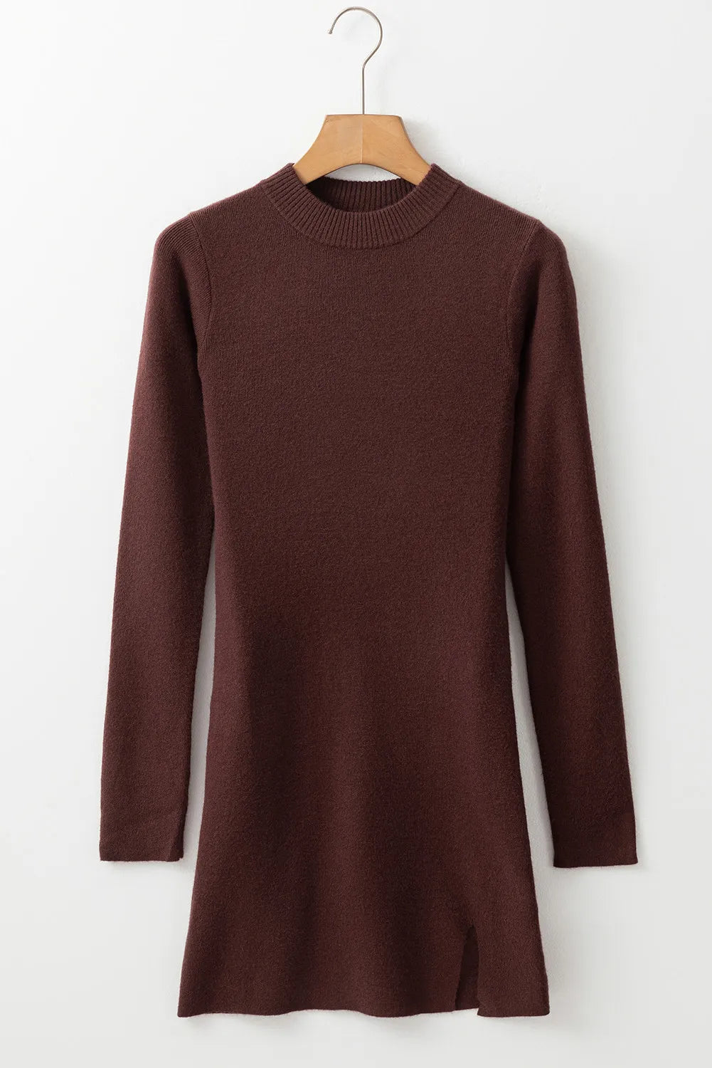 Slit Mock Neck Long Sleeve Wrap Sweater Dress-Chaelisa's New Jammies