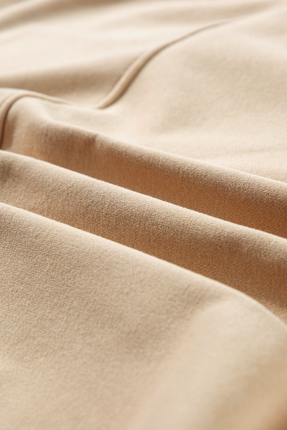Apricot Solid Seamed Zipper Jacket and Drawstring Waist Pants Set-Chaelisa's New Jammies
