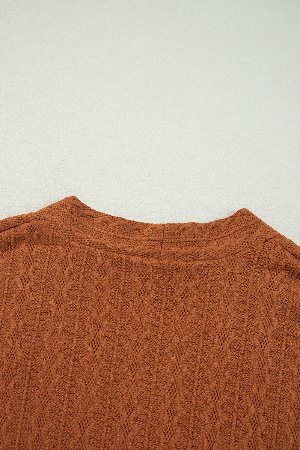 Chestnut Textured Knit Side Pockets Open Front Cardigan-Chaelisa's New Jammies