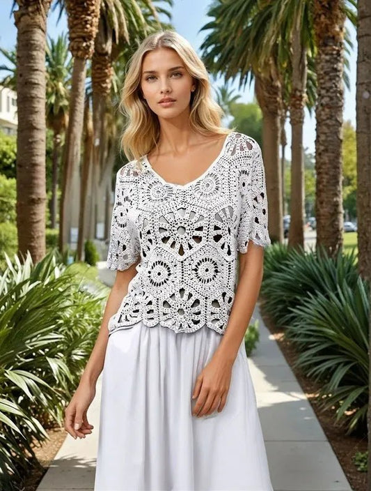 ADORA Crochet Short Sleeve Top - Chaelisa's New Jammies