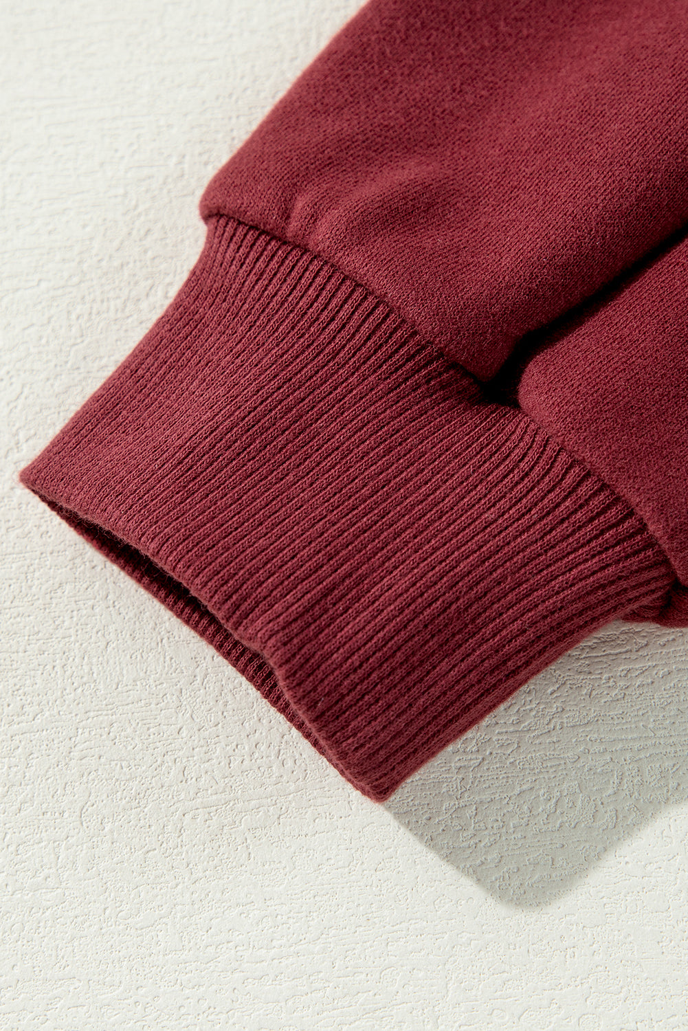 Mineral Red Two Tone Patchwork Drop Shoulder Pullover Sweatshirt-Chaelisa's New Jammies